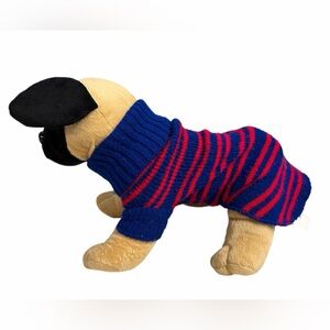 Striped Blue & Red Dog Turtleneck Sweater size S
